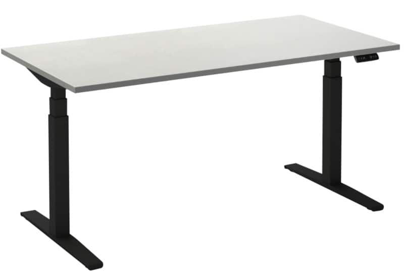 Ceha Adjust 2 Plus Elektrisch hoogteverstelbaar Zit-sta-bureau Rechthoekig Wit T-Voet 1,400 (B) x 800 (D) x 1,300 (H) mm Melamine, metaal