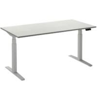 Bureau assis-debout Ceha Rectangulaire Hauteur ajustable électriquement Interrupteur normal haut/bas Finition blanche Mélamine, métal Blanc 1400 x 800 x 1300 mm