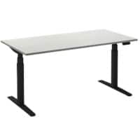 Bureau assis-debout Ceha Adjust 2 Plus Rectangulaire Blanc T-Pied 1600 (L) x 800 (P) x 1300 (H) mm Mélamine, Métal