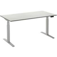 Bureau assis-debout Ceha Rectangulaire Hauteur ajustable électriquement Interrupteur normal haut/bas Finition blanche Mélamine, métal Blanc 1600 x 800 x 1300 mm