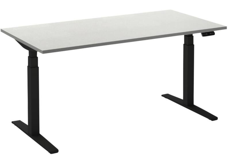 Bureau assis-debout Ceha Adjust 2 Plus Rectangulaire Blanc T-Pied 1800 (L) x 800 (P) x 1300 (H) mm Mélamine, Métal