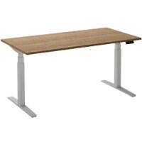 Ceha Rechthoekig Zit-sta-bureau Elektronisch In hoogte verstelbaar Wit Rustiek eiken tabak Melamine, metaal 1.800 x 800 x 1.300 mm Normale hoog-laag-schakelaar