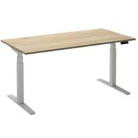 Ceha Adjust 2 Plus Elektrisch hoogteverstelbaar Zit-sta-bureau Rechthoekig Wit Eiken T-Voet 1,800 (B) x 800 (D) x 1,300 (H) mm Melamine, metaal