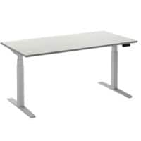 Bureau assis-debout Ceha Rectangulaire Hauteur ajustable électriquement Interrupteur normal haut/bas Finition blanche Mélamine, métal Blanc 1800 x 800 x 1300 mm