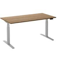 Ceha Rechthoekig Zit-sta-bureau Elektronisch In hoogte verstelbaar Wit Rustiek eiken tabak Melamine, metaal 1.800 x 900 x 1.300 mm Normale hoog-laag-schakelaar