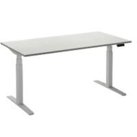 Bureau assis-debout Ceha Rectangulaire Hauteur ajustable électriquement Interrupteur normal haut/bas Finition blanche Mélamine, métal Blanc 2000 x 800 x 1300 mm