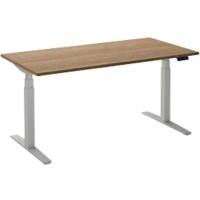 Bureau assis-debout Ceha Adjust 2 Plus Rectangulaire Tabac Chêne T-Pied 1200 (L) x 800 (P) x 1300 (H) mm Mélamine, Métal