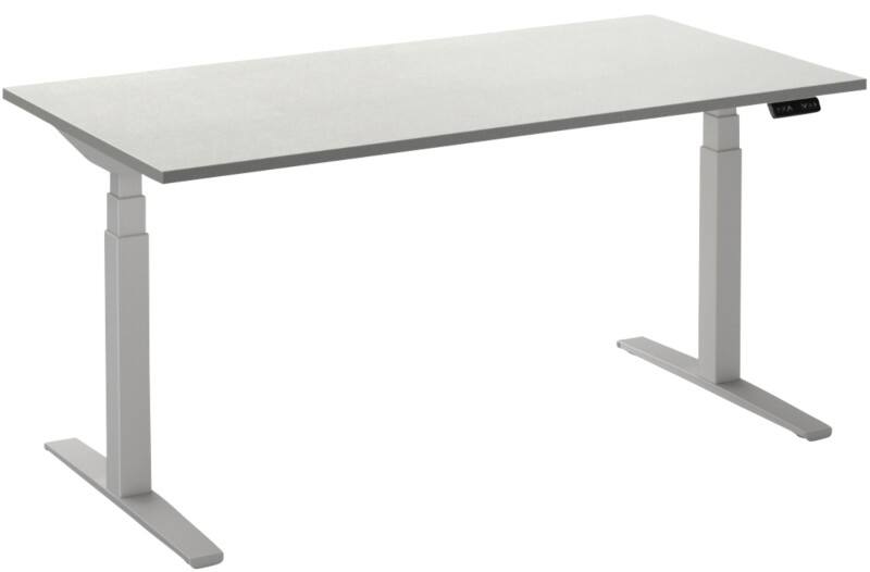 Ceha Adjust 2 Plus Elektrisch hoogteverstelbaar Zit-sta-bureau Rechthoekig Wit T-Voet 1,200 (B) x 800 (D) x 1,300 (H) mm Melamine, metaal