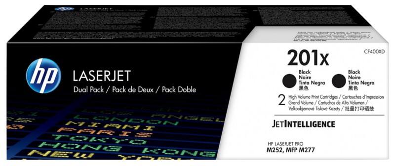 Toner HP 201X D'origine CF400XD Noir Duopack 2 Unités