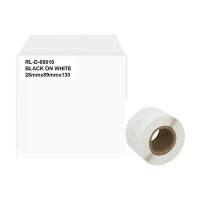 Etiketteertape Compatibel DYMO RL-D-99010T-BK/WT-28MM89MM Zelfklevend Zwart op Wit 60 x 35 mm