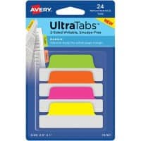 AVERY Zweckform Indexen 1,2 x 6,4 x 2,5 cm Kleurenassortiment 74767 Pak van 24 stuks