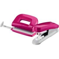 Novus Twinset Nietmachine E 15 (15 vellen) & Perforator E 210 (10 vellen) incl.1.000 HK NO. 10 Glimmend Roze Kunststof, metaal