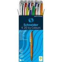 Schneider K20 96081092 Intrekbaar Balpen Blauw 0,5 mm Medium Balpen Navulbaar 20 Stuks
