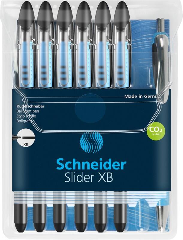 Stylo-bille Schneider Slider 96085000 Noir 0,7 mm Extra large Bille 7 Unités