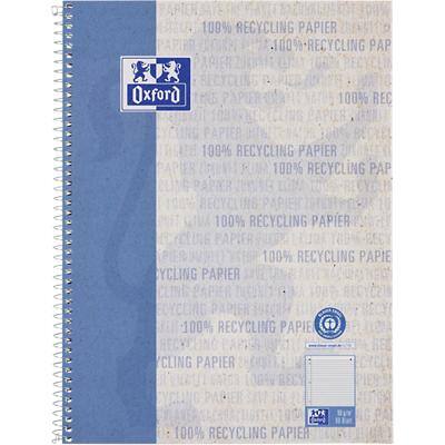 OXFORD Schrijfblok A4+ Gelinieerd Spiraalbinding Geplastificeerd karton Blauw Geperforeerd Recycled 160 Pagina's