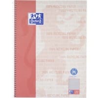 OXFORD Collegeblok A4+ Vierkant Spiraal Geplastificeerd karton Rood Geperforeerd 160 pagina's