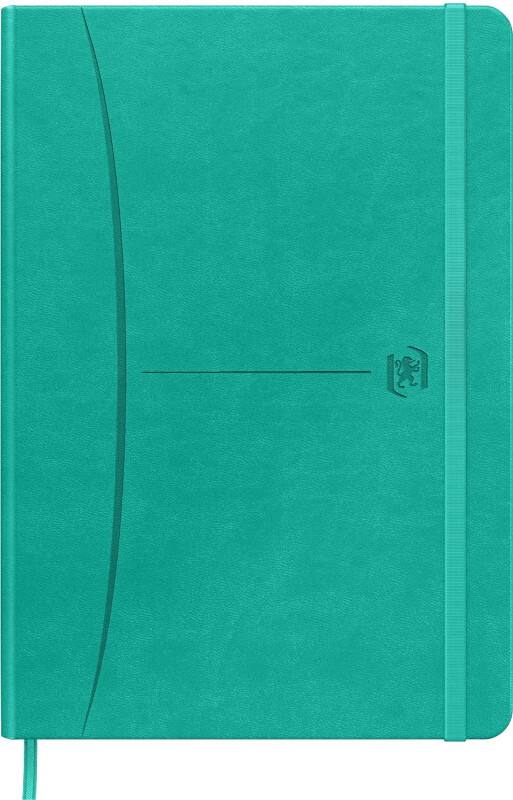 Cahier OXFORD Signature A5 Ligné Reliure cousue Similicuir Turquoise Non perforé 160 pages