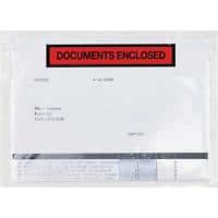 RAJA Autocollante Pochettes pour documents PE (Polyéthylène), papier silicone Transparent 16,5 x 22,5 cm 250 Unités
