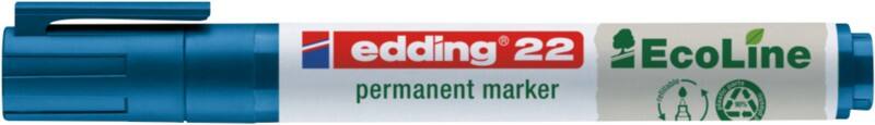 edding EcoLine e-22 Permanentmarker Breed Beitelpunt 1 - 5 mm Blauw Navulbaar Waterbestendig