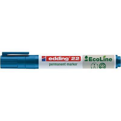 Marqueur permanent edding EcoLine 22 Large Biseautée Bleu Rechargeable Résistant à l'eau