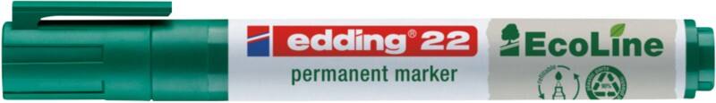 edding EcoLine e-22 Permanentmarker Breed Beitelpunt 1 - 5 mm Groen Navulbaar Waterbestendig