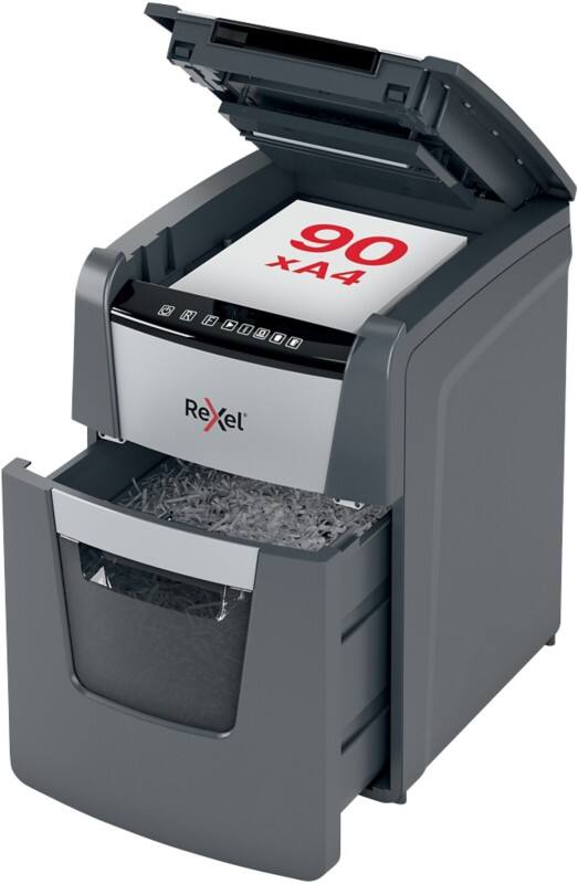 Rexel Automatische Papierinvoer Optimum AutoFeed+ Papierversnipperaar 99 Vellen Snippers Veiligheidsniveau P-4 34 L 90X