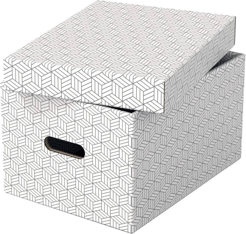 Boîte de rangement Esselte Home 628282 format medium carton 100% recyclé blanc 265 x 365 x 205 mm 3 unités