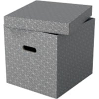 Boîte de rangement Esselte Home 628289 cube grand format carton 100% recyclé gris 320 x 365 x 315 mm 3 unités