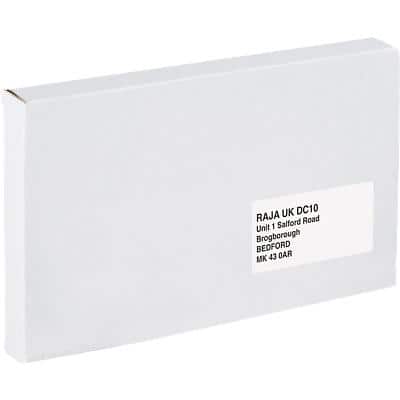 RAJA Boîte d'expédition Paroi simple Carton 120 (l) x 25 (P) x 165 (H) mm Blanc 50 Unités