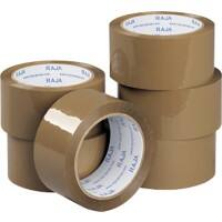 RAJA verpakkingstape bruin 48 mm (B) x 66 m (L) PP (polypropeen) 6 stuks