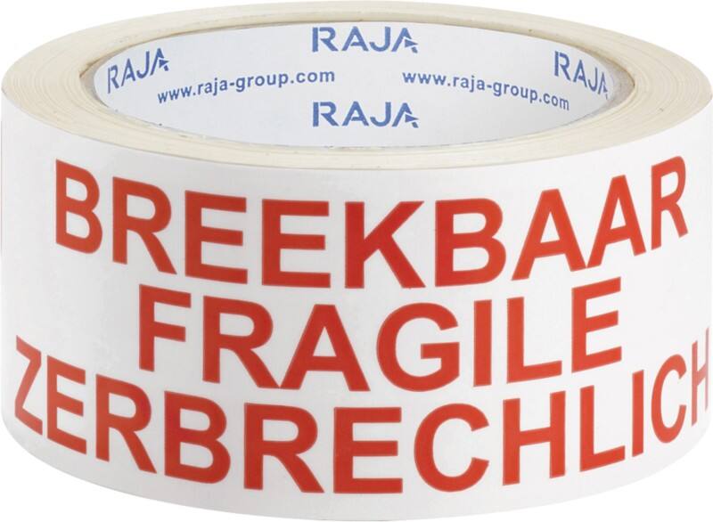 RAJA Bande de signalisation Résistant aux UV Blanc, Rouge 50 mm (l) x 66 m (L) PP (Polypropylène) Recyclé 70% 6 Unités