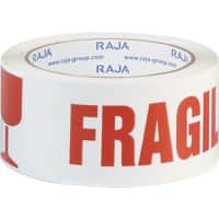 RAJA Waarschuwingstape Fragile Rood, Wit 50 mm (B) x 66 m (L) PP (Polypropeen) 6 Stuks