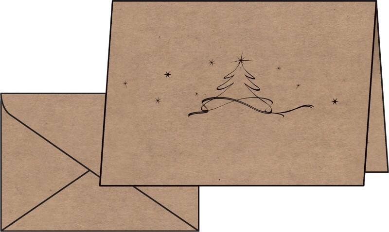 Sigel Kerstkaart 21,1 x 9 cm Bruin 20 Stuks