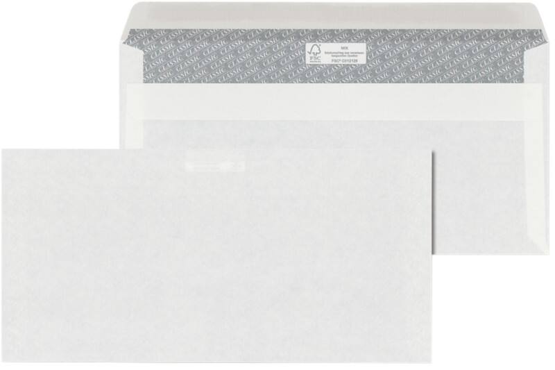 Enveloppes ÖKI Classic DL 220 x 110 mm (l x h) Autocollante Blanc 80 g/m² 1000 unités