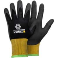 Gants de manutention TEGERA Infinity Non jetables Acrylique, Mousse de nitrile, Nylon, Polaire, PU (Polyuréthane) à base d'eau, Spandex Non poudrés Extra Large (XL) Jaune, noir 6 paires
