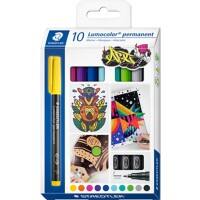 STAEDTLER Lumocolor Permanentmarker Fijn Ronde punt Kleurenassortiment Niet navulbaar 10 Stuks