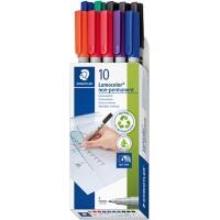 Marqueur OHP/DVD STAEDTLER Lumocolor Pointe ogive fine Assortiment Rechargeable 10 unités