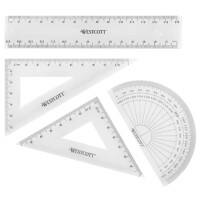 Westcott wiskundeset E-10303 00 transparant 4 stuks