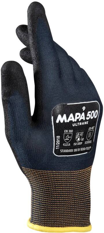 Gants de manutention Mapa Professional Ultrane 500 Nitrile Non poudrés Extra Extra Large (XXL) Noir 2 Gants 