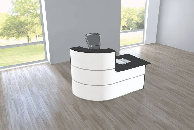 Table de réception Kerkmann Anthracite, blanc 1800 x 950 x 1100 mm