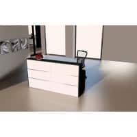 Table de réception Kerkmann Anthracite, blanc 2&nbsp;000 x 800 x 1&nbsp;100 mm