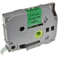 P-touch Labeltape Compatibel Brother TZE731 5BRT731-WT Zelfklevend Zwart op Groen 12 mm x 8 m