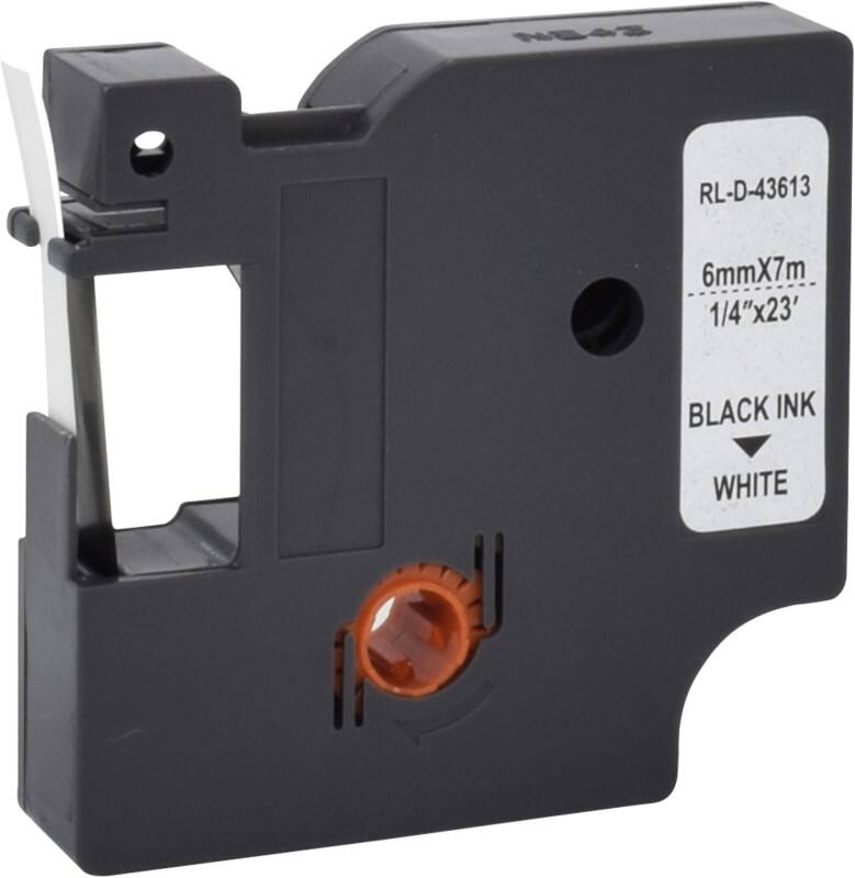 Etiketteertape D1 S0720780 / 43613 Compatibel Dymo Zelfklevend Zwart op Wit 6 mm x 7m