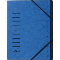PAGNA Sorteermap A4 Effen Karton 12-delig Blauw 24,5 x 0,5 x 32 cm (B x D x H)