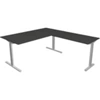 Bureau Kerkmann Form 2 En forme de L Argenté 1&nbsp;600 x 1&nbsp;800 x 820 mm