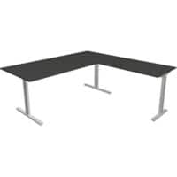 Bureau d'angle Kerkmann Form 2 Réglable en hauteur Argenté T-Pied 1800 x 1800 x 820 mm