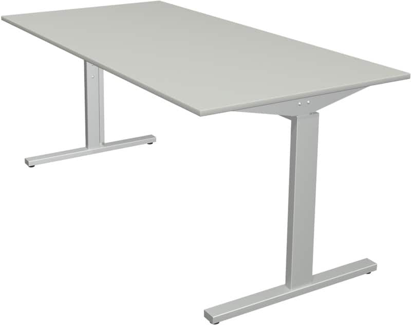 Kerkmann Form 2 Bureau Rechthoekig Lichtgrijs T-Voet 1.600 (B) x 800 (D) x 820 (H) mm