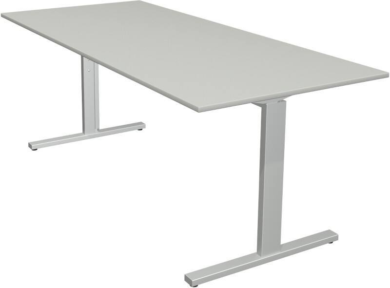 Bureau Kerkmann Form 2 Rectangulaire Gris clair T-Pied 1800 (L) x 800 (P) x 820 (H) mm
