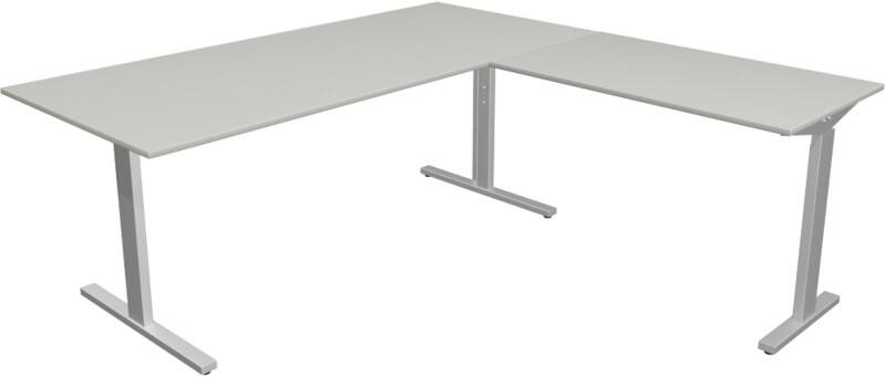 Kerkmann Form 2 Hoekbureau Lichtgrijs T-Voet 1.800 (B) x 1.800 (D) x 820 (H) mm