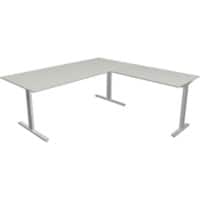 Bureau d'angle Kerkmann Form 2 Réglable en hauteur Argenté T-Pied 1800 x 1800 x 820 mm